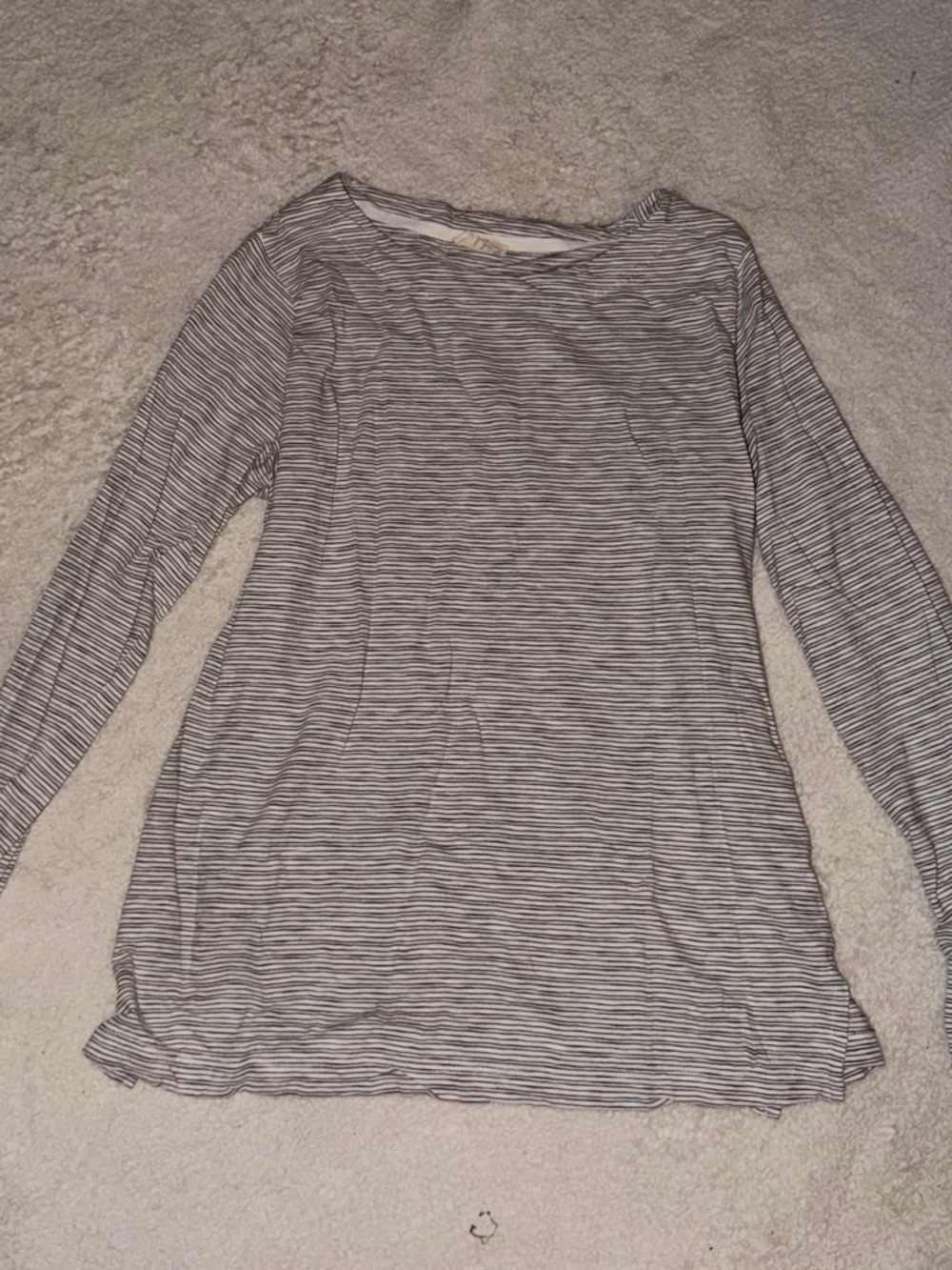 Poetry Narrow Striped Long Sleeve Tee in Black and White
